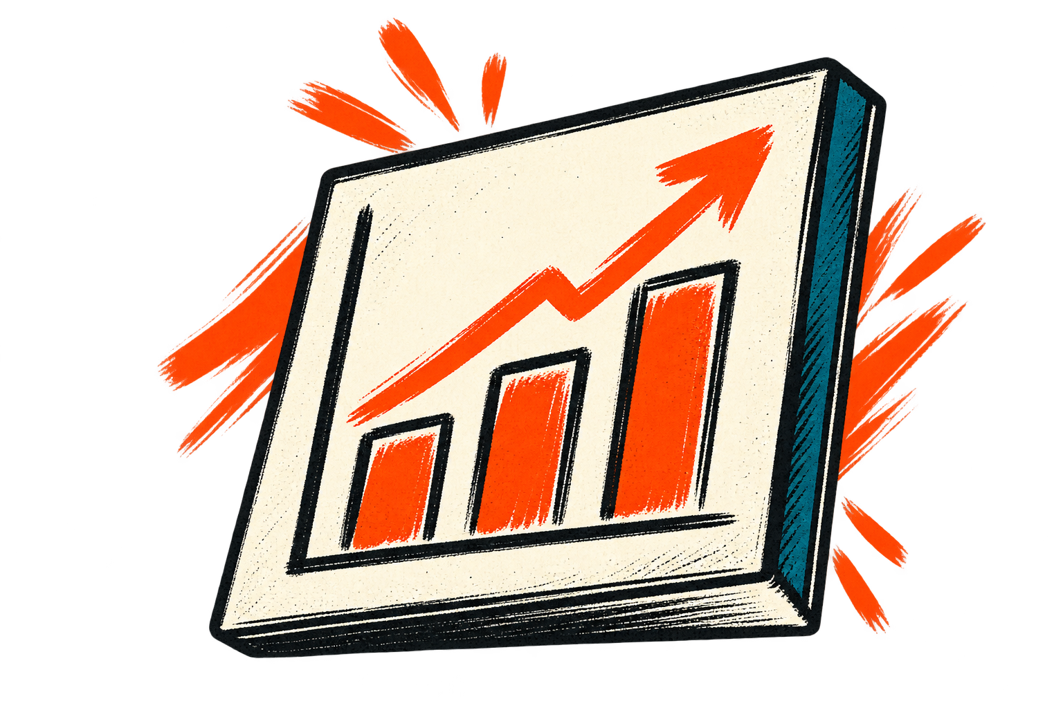 A rising bar chart