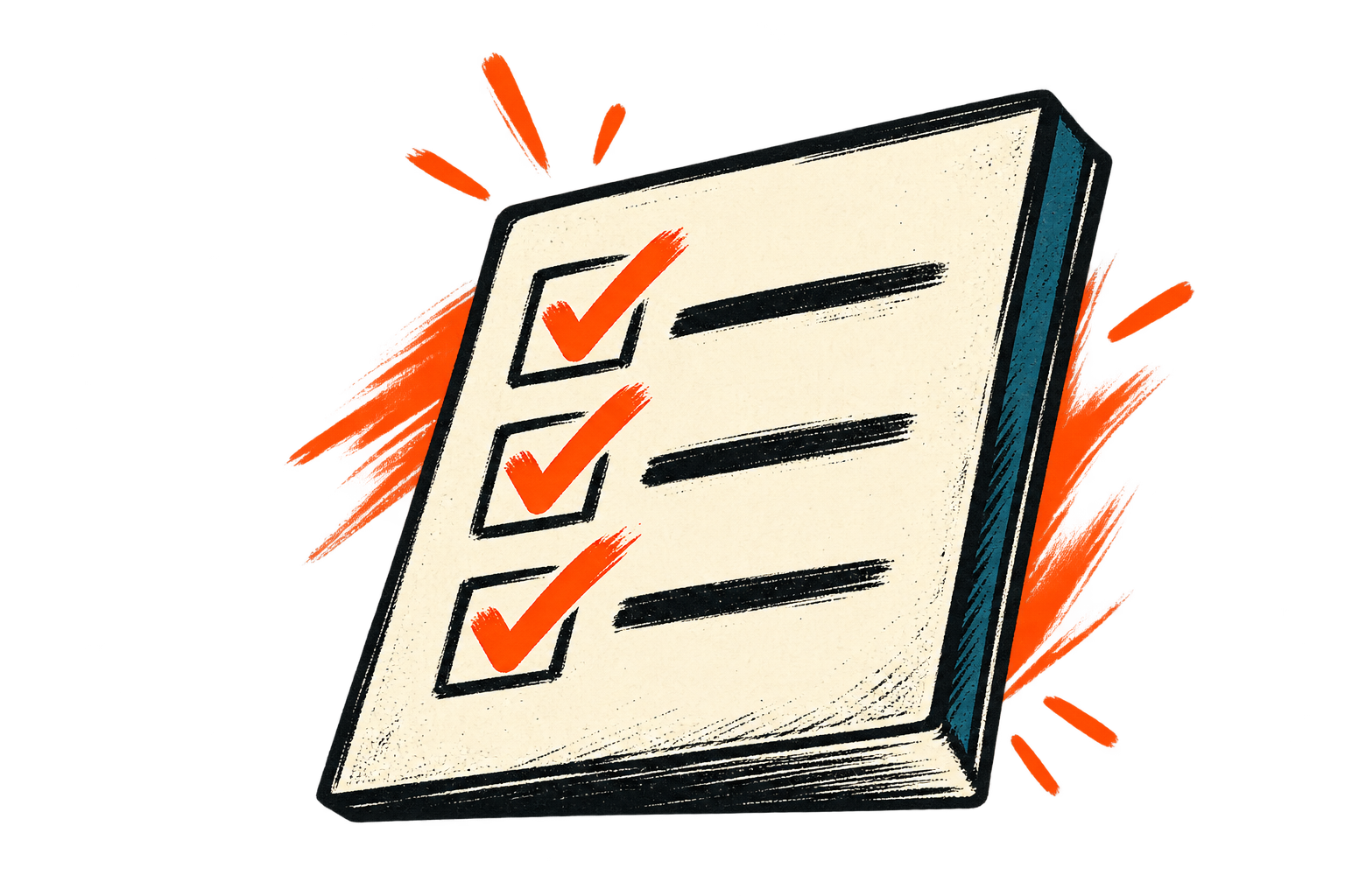 A checklist with every item ticked