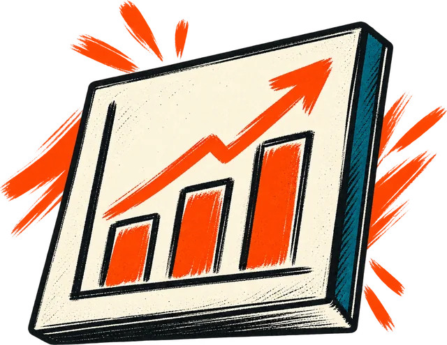 A rising bar chart