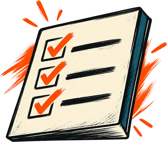A checklist with every item ticked